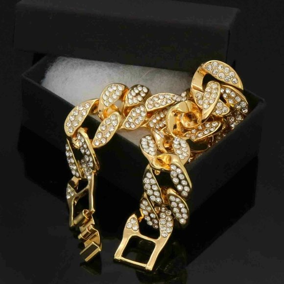 14k Gold 8" Cuban Bracelet - Picture 1 of 3